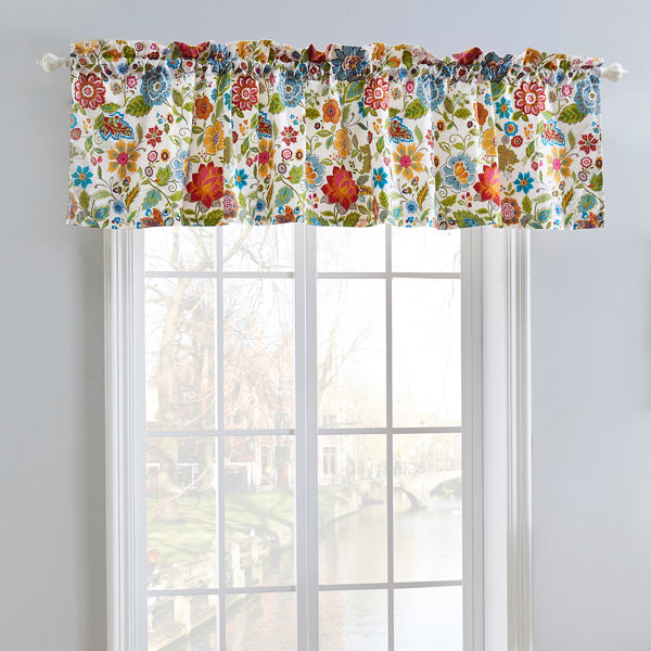 Green Details about 75” Waverly Cotton Valance Scalloped Floral Over